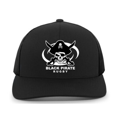 Black Pirate Rugby Snapback Mesh Hat
